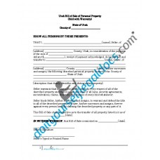 Bill of Sale of Personal Property - Utah (Warranty)